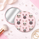 Cermin Bulat Crochet Cute Bunny Pattern | Kaca Cermin Make Up Mini 